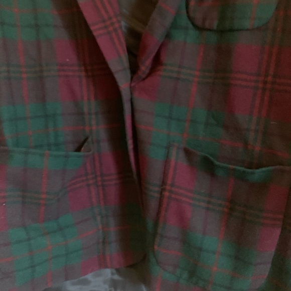 Donny Brook Green Red Blazer Jacket Coat Size 10 Plaid Formal Business - Picture 3 of 3